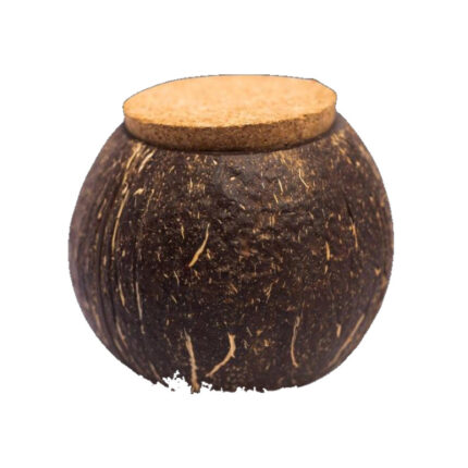 Coconut jar with cork lid